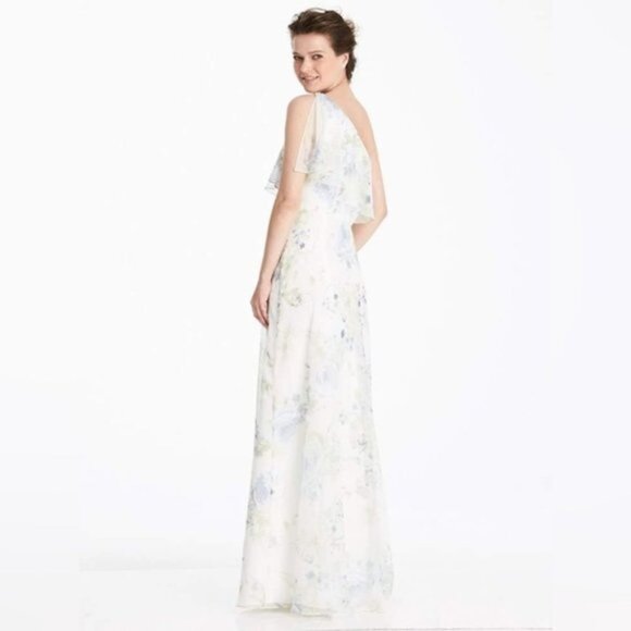 Jenny Yoo Bridsmaid One Shoulder Dress JY541 Blush Garden Women Size 10 - Picture 7 of 7